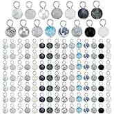 PH PandaHall 150pcs 15 Colors Round Dangle Charm Pendants Glass Charms Crystal Dangle Charms Glass Dangle Beads Glass Ball Beads with Loops for Bracelet Earring Necklace Jewelry Making DIY Crafts