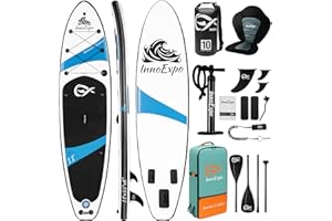 INNOEPXO InnoExpo Inflatable Stand Up Paddle Boards with Premium Accessories, Wide Stable SUP Paddle Board Design, Non-Slip Comfort Deck for Youth & Adults