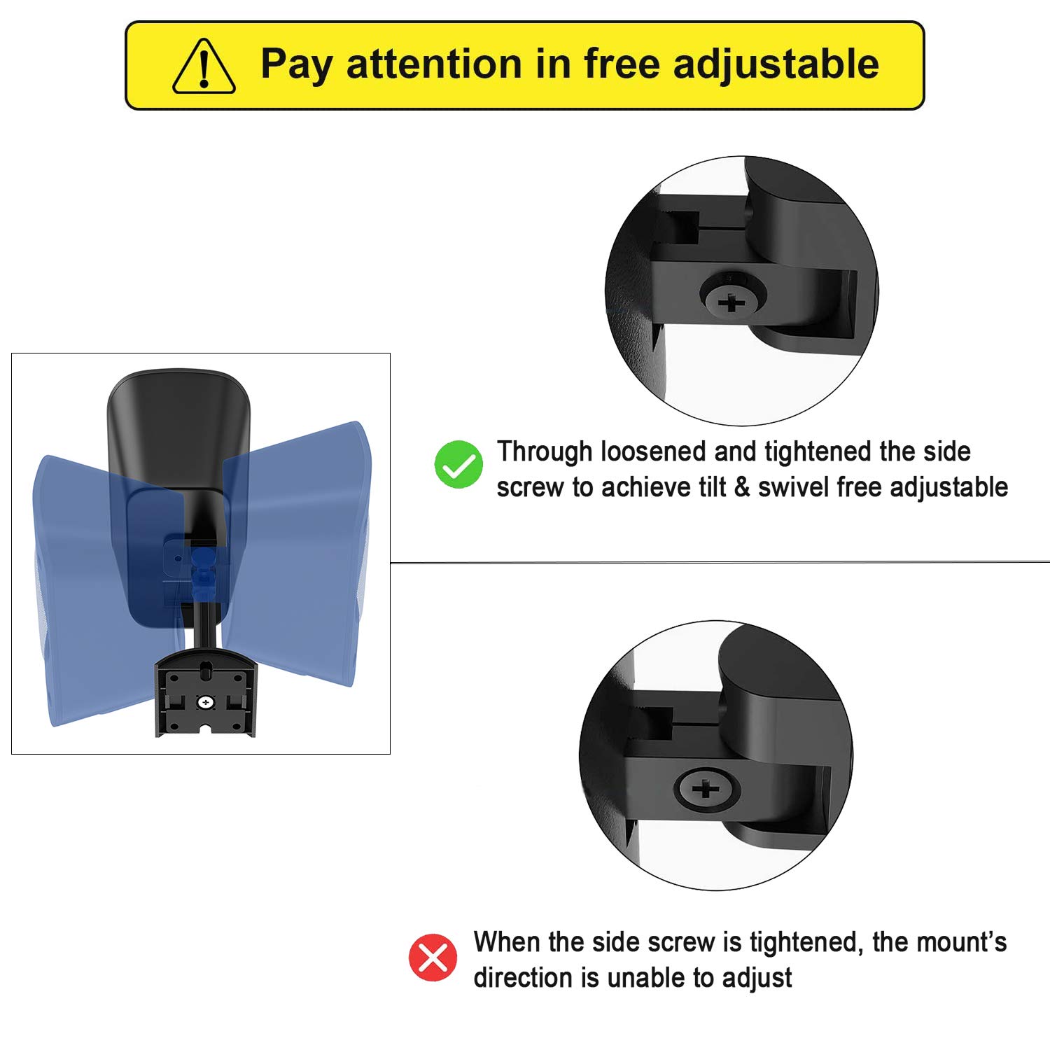 Supporto Da Parete/Soffitto Per Logitech Z906 – Inclinabile E Girevole, Regolabile, Kit Per 2 Altoparlanti
