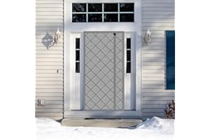 Wohomzy Thermal Door Curtain Fits Doors Size 36"x82"，Curtain Size 39"x84", Magnetic Insulated Curtain Side Open Keep Warm in Winter Cool in Summer,Diamond Pattern,Gray