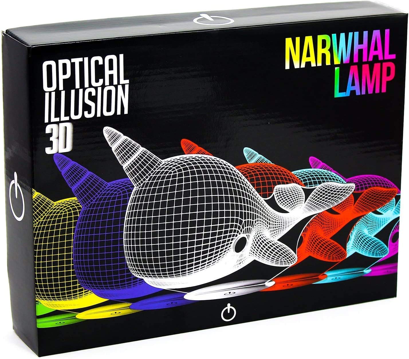 Narwhal 3D Optical Illusion Night Light, Touch Control, LED 7 colour Options