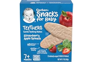 GERBER GRADUATES Gerber Teethers, Strawberry Apple Spinach Gentle Teething Wafers, Baby Teething Snacks