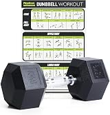 PhysKcal Hex Dumbbells 15kg Single Poly Coated No Odor Home Gym