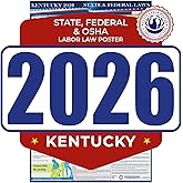 2026 Kentucky State and Federal Labor Law Poster - English Version - OSHA Workplace Compliant - Mandatory Regulations All-in-One Required Compliance Posting for Employees 17" x 40" Laminated