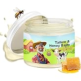 YumSova Tallow and Honey Balm, Handmade pure natural production of grass fed beef butter and raw wild honey, deeply moisturizing to create smooth and moisturized skin (1PCS)