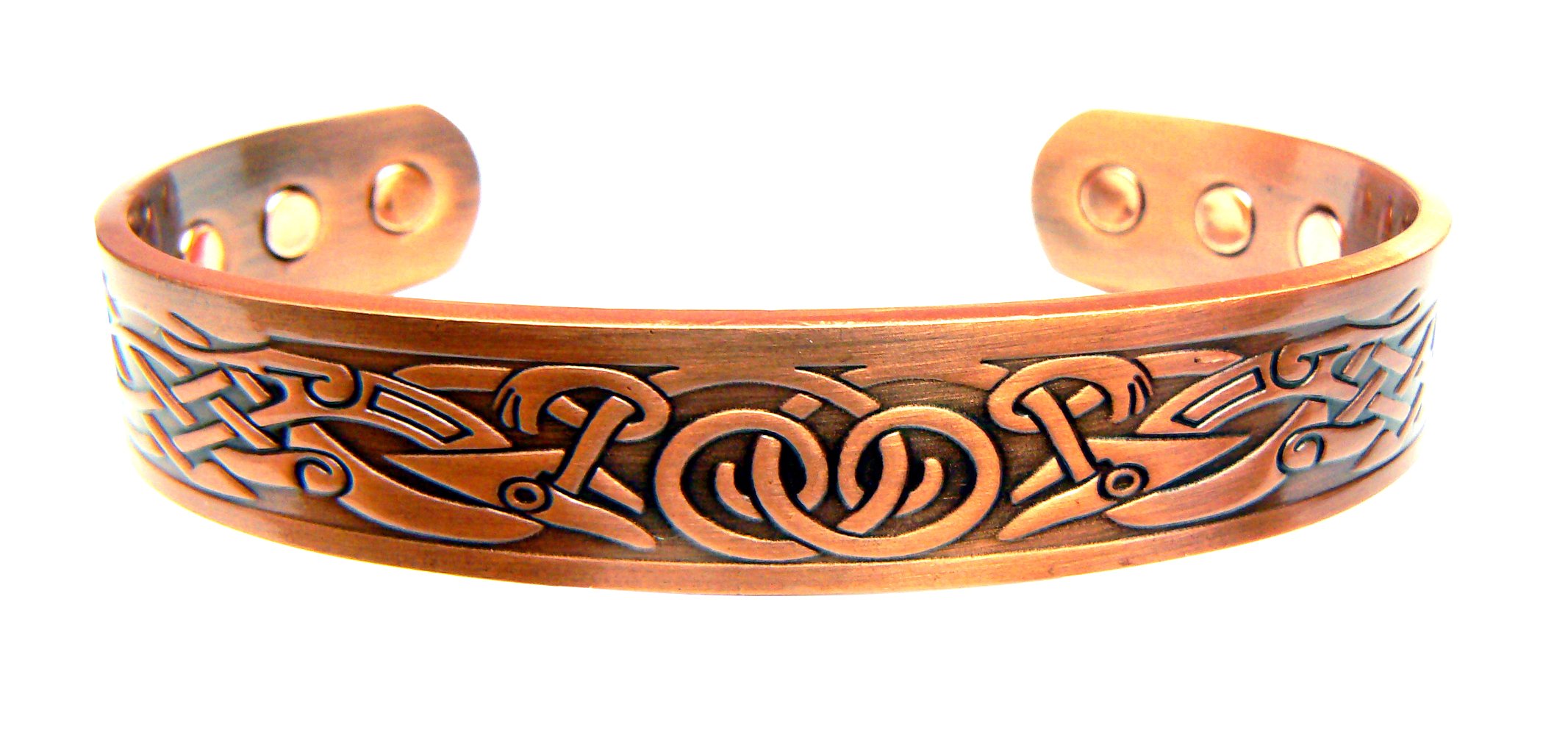 Chain-Relief Magnetic Copper Bracelet - Traditional Celtic Design with 6 Magnets for Men or Women