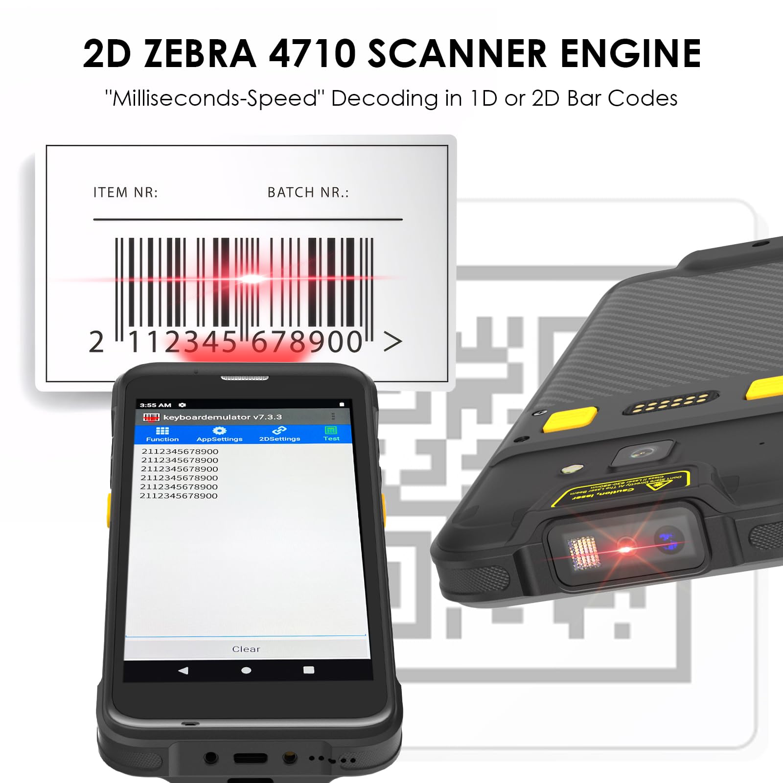 Mua Android 13 Barcode Scanner Handheld Mobile Computer 4GB+64GB Rugged ...