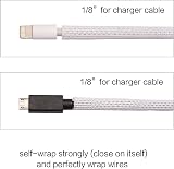 Alex Tech 10ft USB Cable Protector Split Braided Wire Loom 1/8 in White view 3