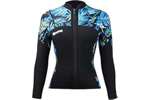 Owntop Wetsuit Tops | Women & Men | 2MM Neoprene Long Sleeve | Flexible & Comfort | YKK Front Zip | Surfing Diving Swimming - All Watersports