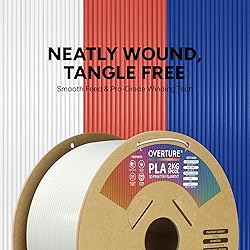 OVERTURE PLA Filament 1.75mm, Neatly Wound 3D