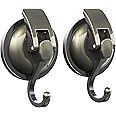 SOCONT Heavy Duty Vacuum Suction Cup Hooks, Green Bronze Plated Polished Super Suction for Kitchen Bathroom, 2 Pack
