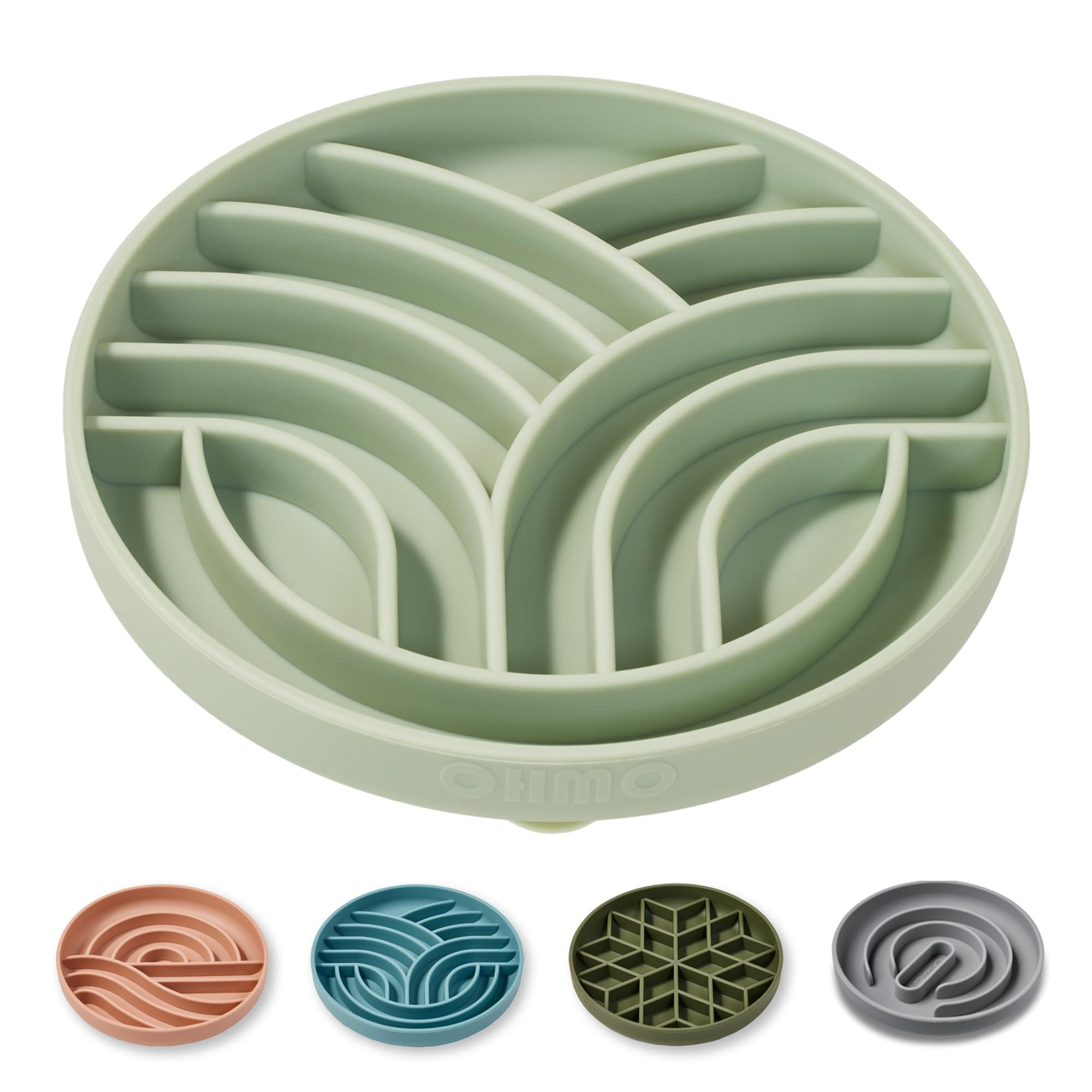 Photo 1 of OHMO Slow Feeder Dog& Cat Bowl, Silicone Puppy Cat Food Bowl with Anti-Slip Suction Cup Slow Down Small Dogs Eating, Anti Choking (S-Tree of Life,Sage Green)