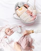 Maliton Nappy Caddy Cotton Rope Newborn Essentials Pink Nursery Organizer view 5