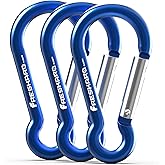 FresKaro 3inch 7kN-1575lbs Spring Snap Carabiners, Heavy Duty AL7075 Material-Lightweight & High Strength, Unique Designed Hook for Camping, Hiking, Fishing & Fitness Accessories, Multiple Colors