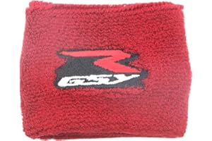 HOKTI Motorcycle brake reservoir sock Compatible with Suzuki GSXR Black Brake Reservoir Sock Cover(Red)1 Pack