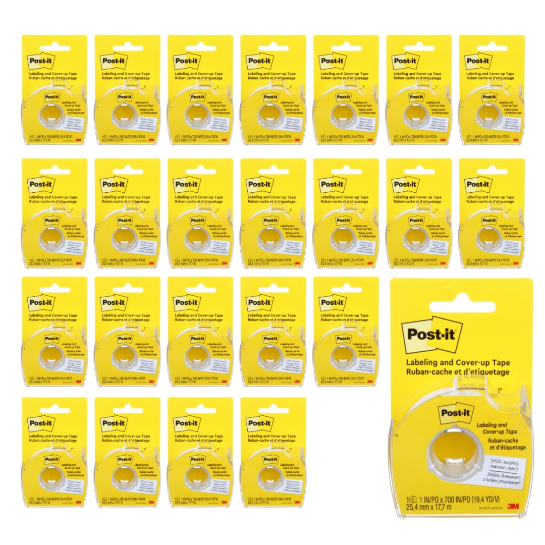 Post-it Labeling and Cover-up Tape 658, 1 in x 700 in (25.4 mm x 17.7 m) - [24 Pack] Image