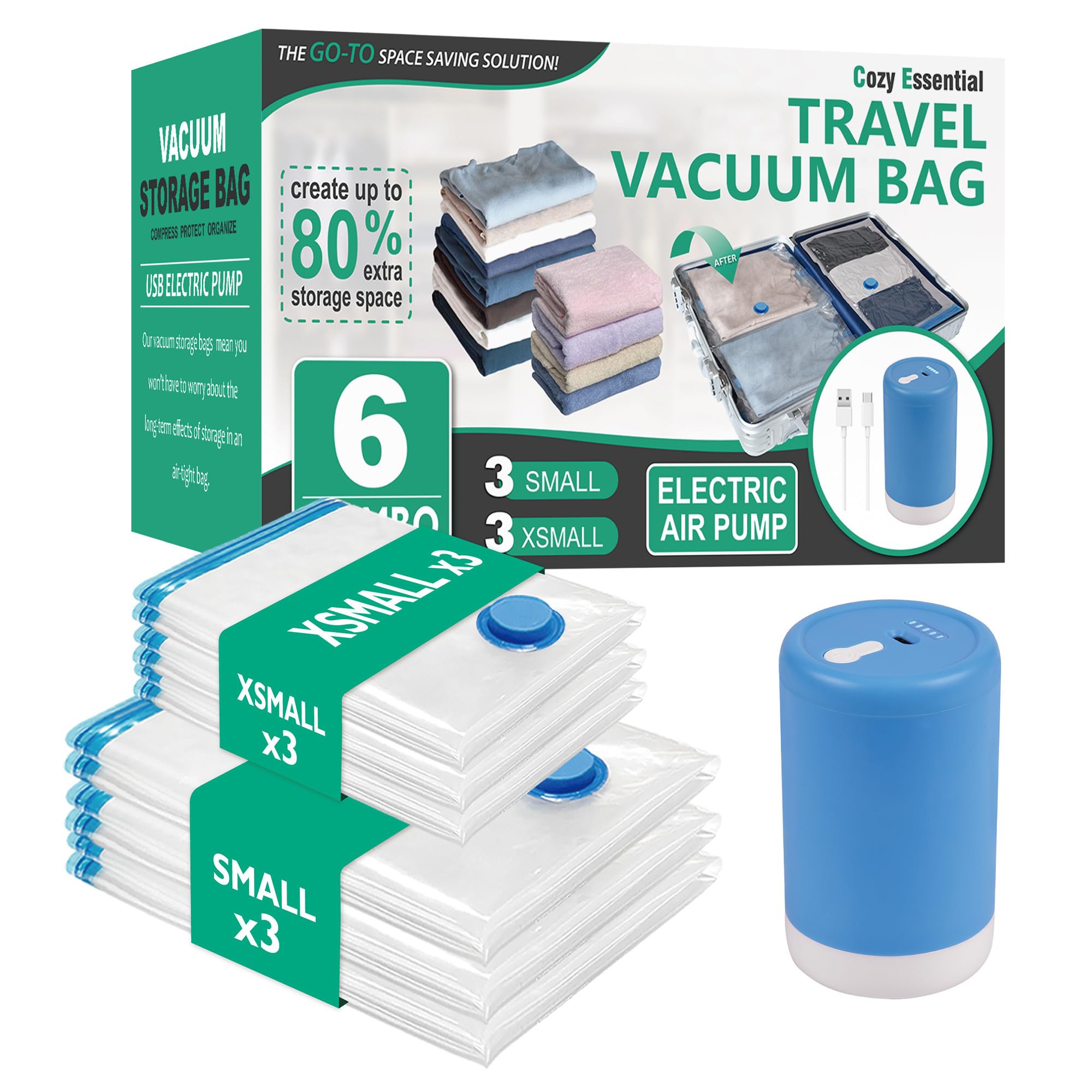 Cozy Essential Travel Vacuum Bags with Electric