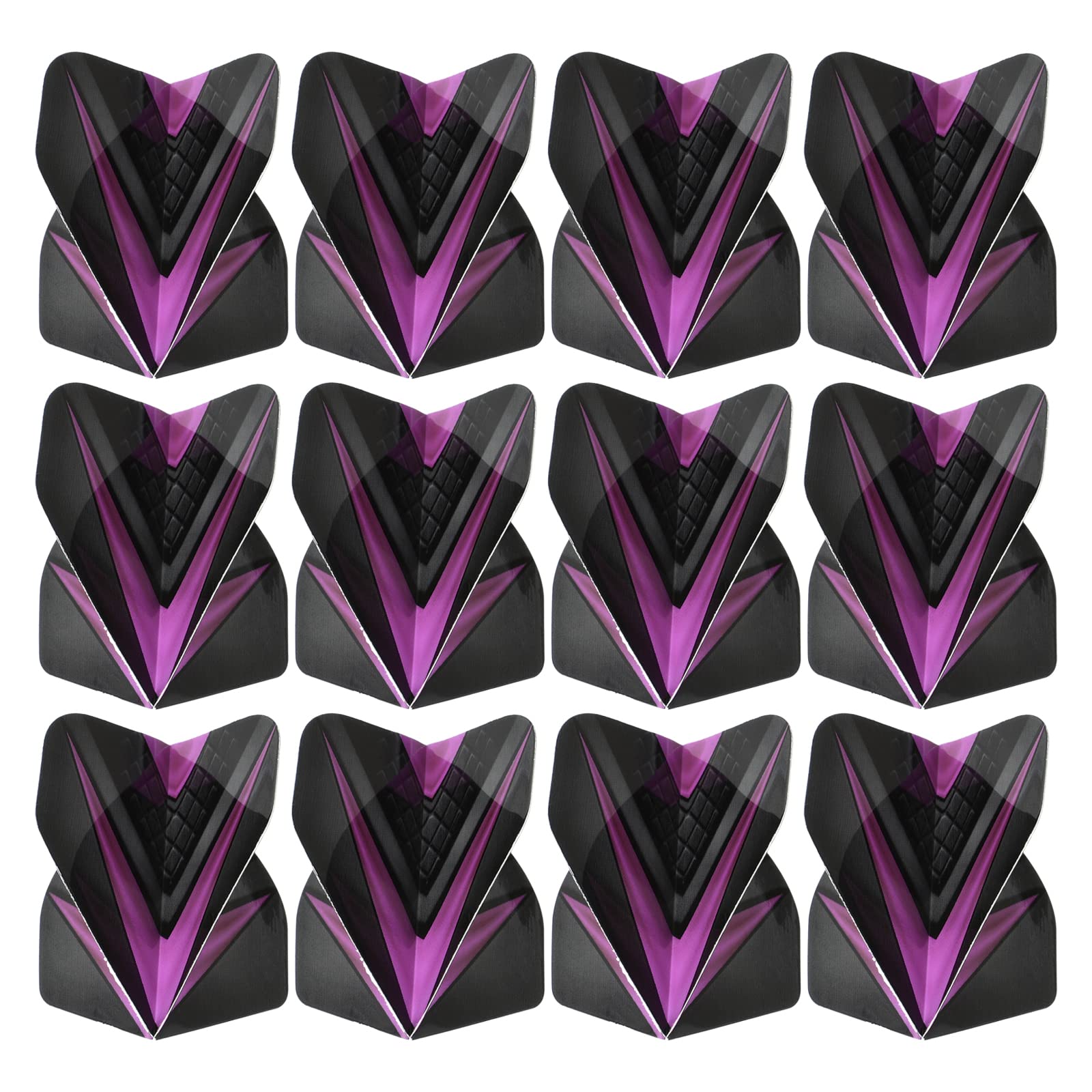 PATIKIL Dart Flights, 12 Pack PET Standard Darts Accessories Replacement Parts for Soft Tip Steel Tip, V Style, Black, Light Purple