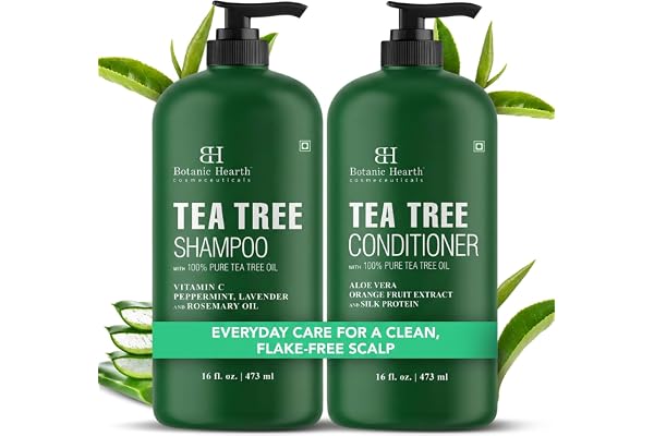 Botanic Hearth Tea Tree Shampoo And Conditioner Set | With 100% Pure Tea Tree Oil, For Itchy And Dry Scalp, Sulfate/Paraben F