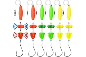 KALEODAM 3Pcs/6Pcs Catfish Fishing Rigs Ready Kit，2 in 1 Rotating rattles/Double Rattles Beads, Float Rigs Tackle Santee Rig Peg Catfish，Free Adjustment in freshwter and Saltwater