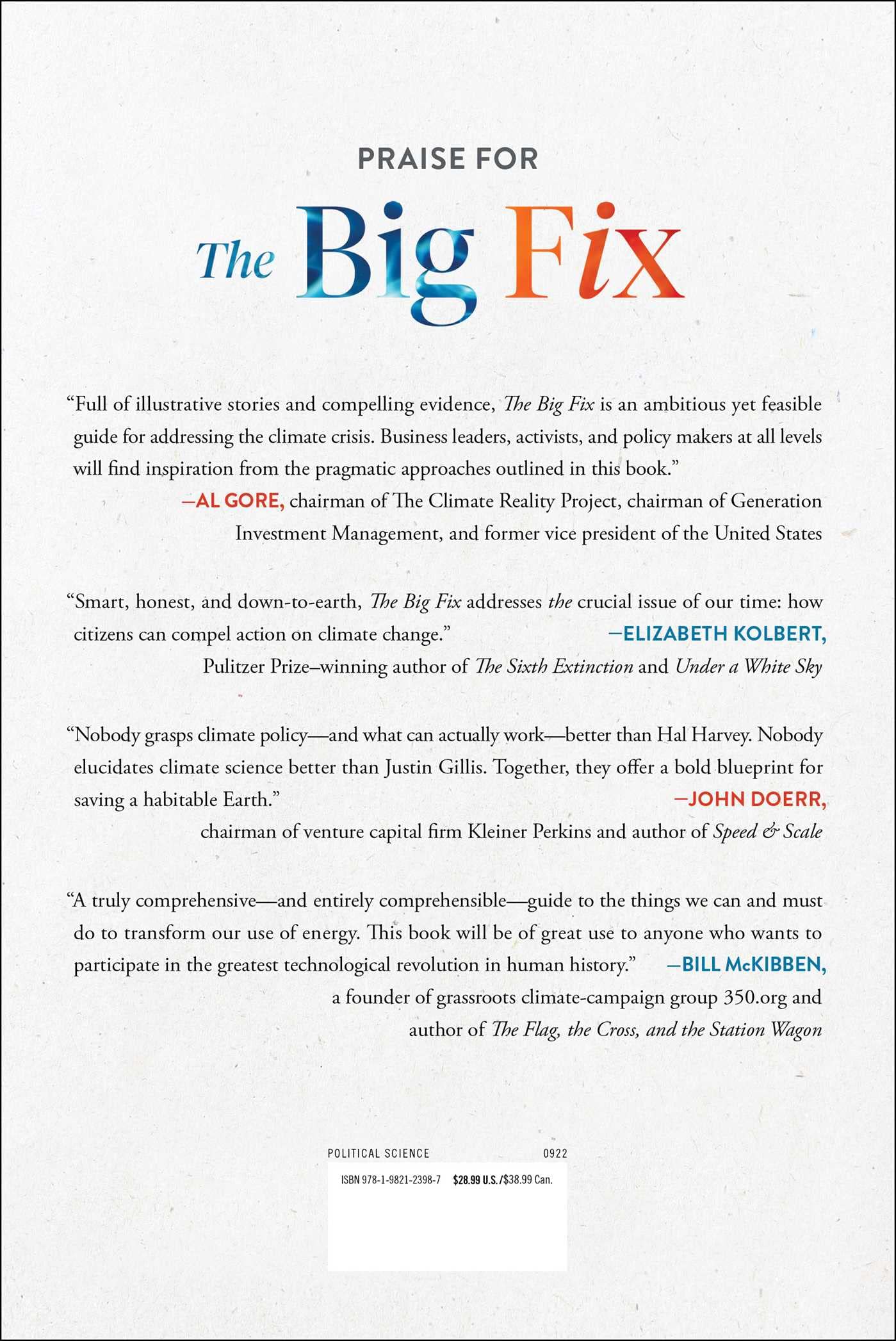 The Big Fix: Seven Practical Steps to Save Our Planet The Big Fix: Seven Practical Steps to Save Our Planet Hardcover Kindle Audible Audiobook Paperback Audio CD