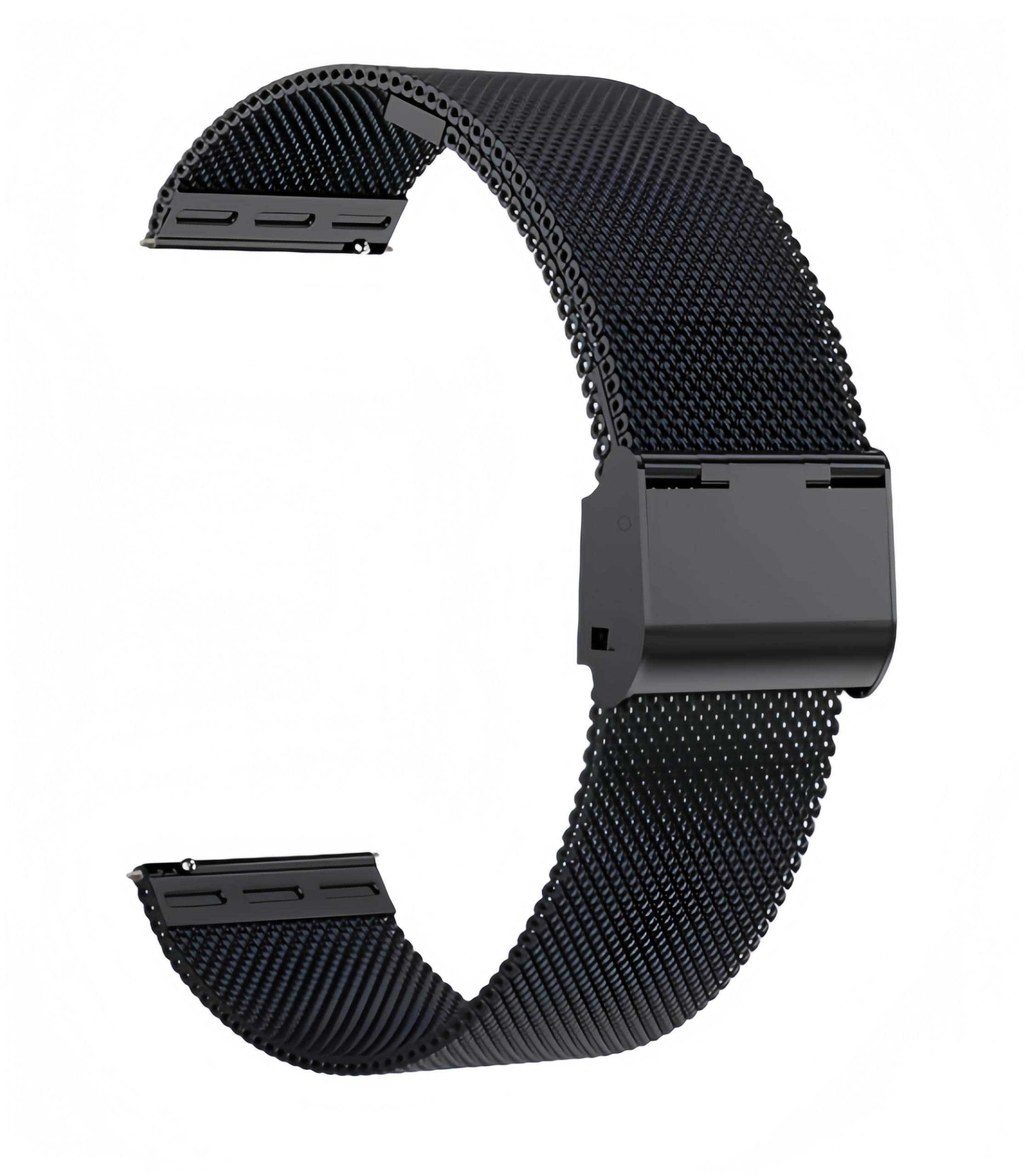 Microwear 16mm 18mm 20mm 22mm Stainless Steel Mesh Watch Band – Quick Release Metal Strap Replacement for Smartwatches & Traditional Watches, Adjustable Wristband for Men & Women