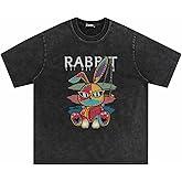 Laixton Mens Graphic Oversize Shirt Unisex Short Sleeve Cotton Vintage Streetwear Aesthetic Tee Shirts Casual Tunic