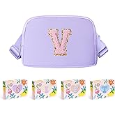 COSHAYSOO Purple Girls Purse Crossbody Initial Fanny Pack Letter Belt Bag for 6 7 8 9 10 11 12 Year Old Girl Birthday Christmas Gifts Party Favor Presents, Preteen Tween Girly Trendy Stuff Monogram V
