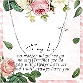 EVER FAITH 925 Sterling Silver Simple Sideways Cross Pendant Choker Necklace Birthday/Mothers Day/Valentines/Christmas Jewelry Gift for Women