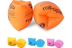 4 Pack Inflatable Swim Arm Bands for Kids and Adults - Floating Sleeves, Floaties for Children & Adult Swimming Lessons, Lear