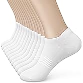 Sallking Women's Ankle Cotton Socks - Low Cut Athletic Running Soft Thin No Show White Socks With Tab 6 Pairs