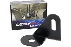 iJDMTOY Front Driver Side Near The Hood Edge Side Mount Bracket Holder for Off-Road CB Antenna, Compatible with Jeep Wrangler JL JK TJ & Gladiator JT