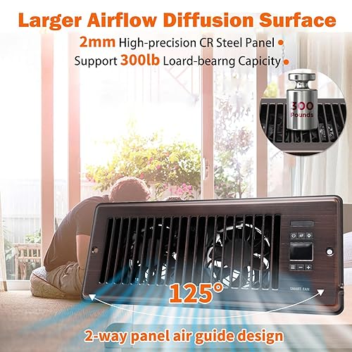 quiet register booster fan with thermostat control