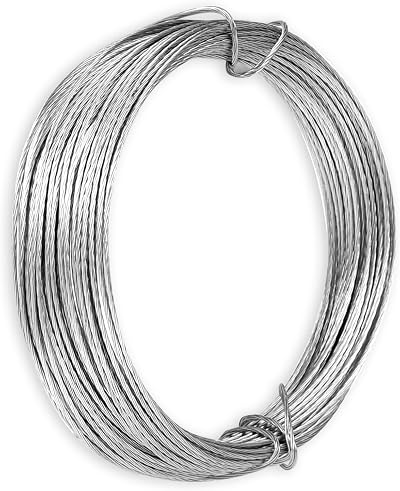 Mozeat Lens 10m Picture Hanging Wire 0.7mm Silver Heavy Duty Iron Wire