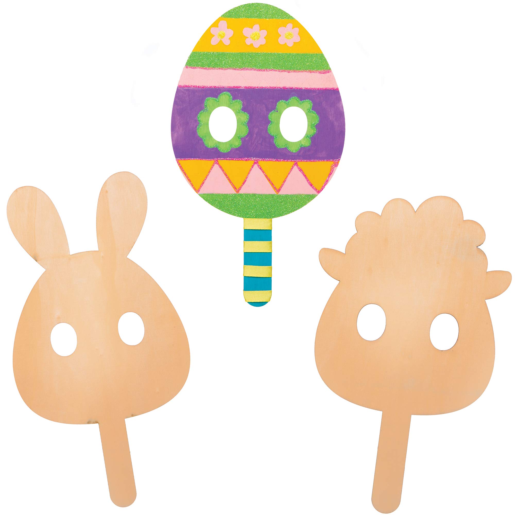 Baker Ross Easter Wooden Masks - Pack of 5, Easter Crafts for Kids (AT456)
