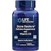 Life Extension Bone Restore with Vitamin K2 – Bone Health Supplement for Strong Bones – 3 Types of Absorbable Calcium, Vitamins D3 and K2, Minerals – Gluten-Free, Non-GMO – 120 Capsules