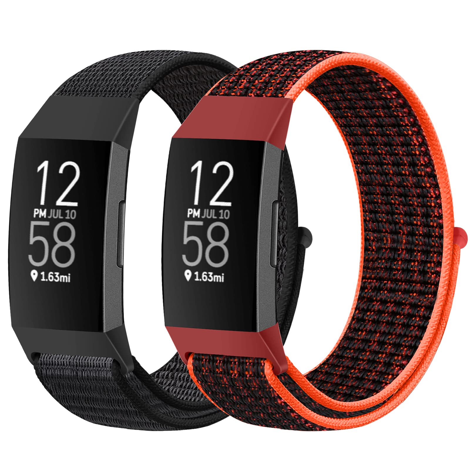 Runostrich Nylon Watch Straps Compatible with Fitbit Charge 4/Charge 3/SE, Soft Adjustable Replacement Wristband Breathable Sport Strap with Band for Women Men