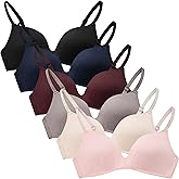 Happy Cherry Teens Training Bras for Girl Adjustable Cotton Bra with Padded Soft Lightly Wireless Training Bra Pack of 6