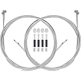 Mamakoi 4PCS Premium Universal Standard Bicycle Brake Cable Set, Silver, 2M Length, 19 Wire, Includes Free Accessories, For M