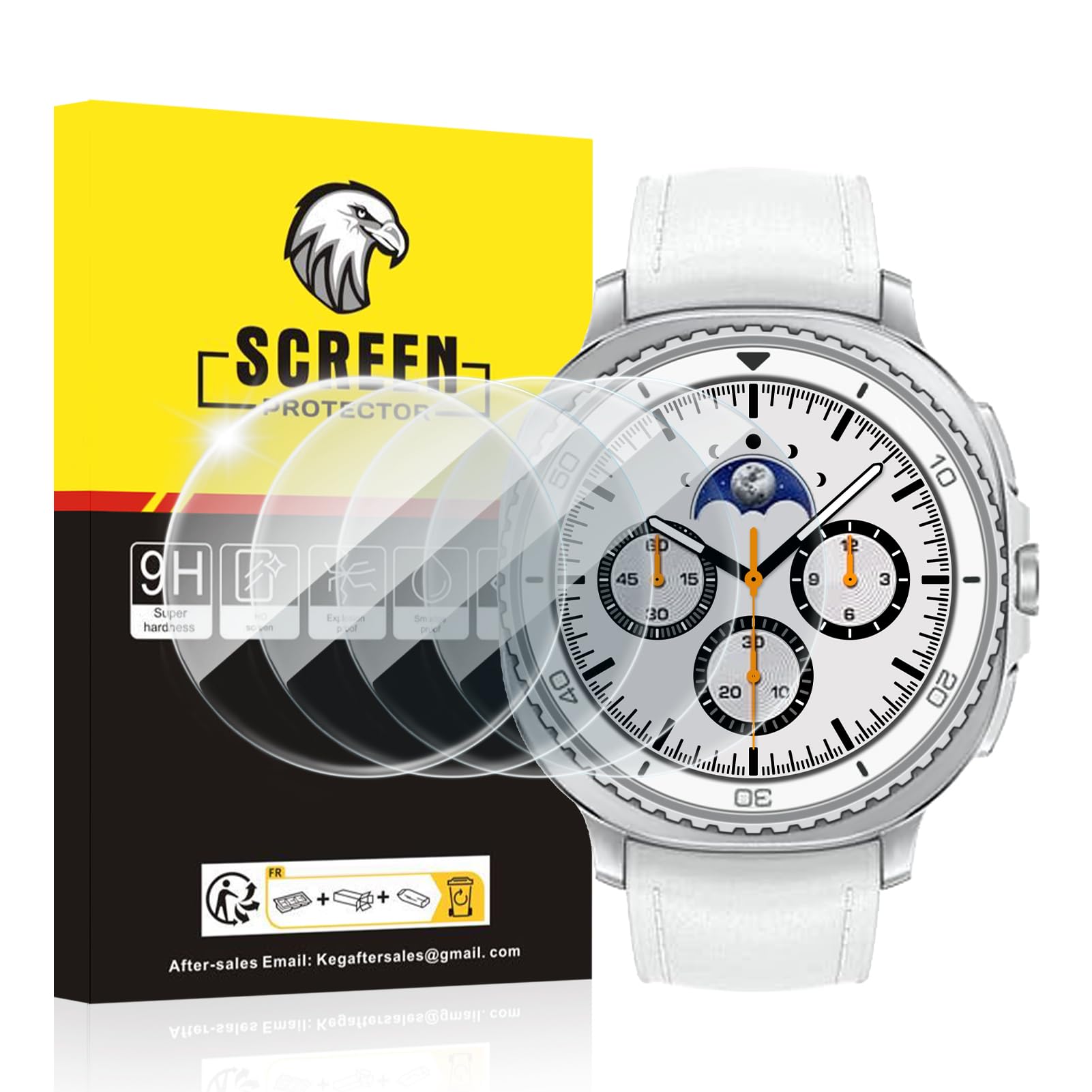 Photo 1 of SPGUARD 4 Pack for Samsung Galaxy Watch 8 Screen Protector Classic 46mm Tempered Glass Clear Film Anti Scratch Bubble Free Compatible with Galaxy Watch8 Classic 46mm(NOT for Others Models)