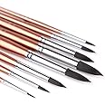 Transon Round Watercolor Detail Paint Brushes Goat Hair 8pcs for Watercolors,Acrylics,Inks,Gouache,Oil and Tempera
