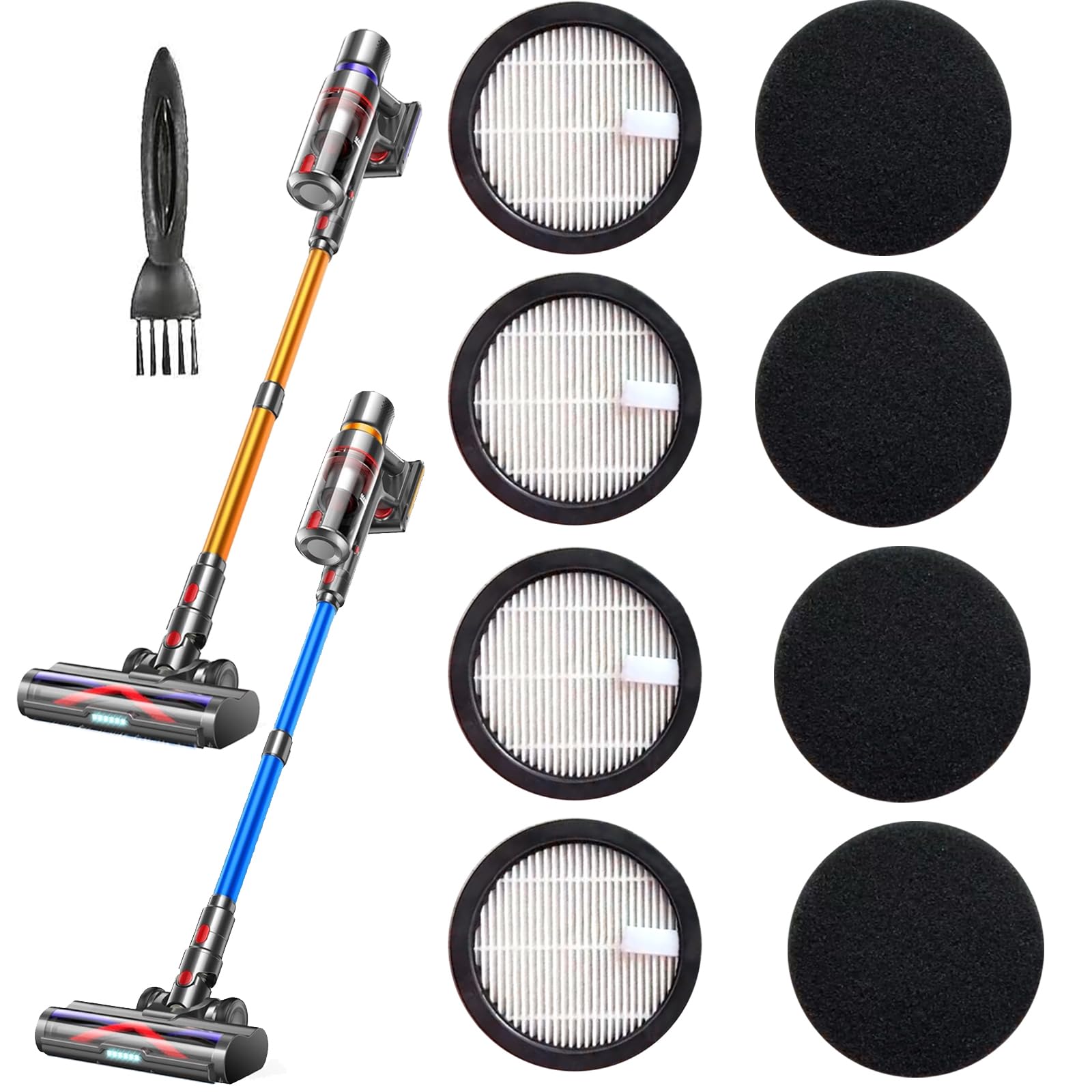 Photo 1 of Feenynic 4 Pack Hepa Replacement Filters and 4pack Sponge Compatible with AFNOP Acevac11 Cordless Vacuum Cleaner.