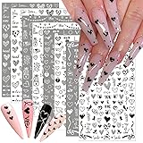 8 Sheets Heart Nail Art Sticker Heart Nail Decal