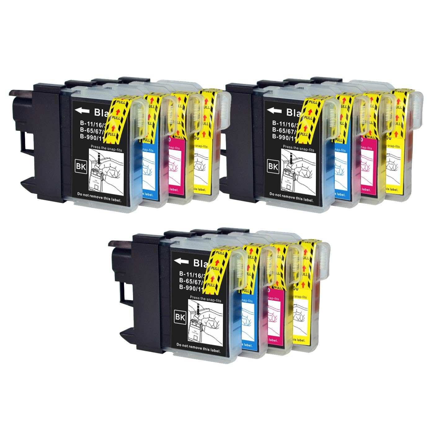 Go Inks 3 Set of 4 Ink Cartridges to replace Brother LC985 Compatible/non-OEM for Brother DCP & MFC Printers (12 Inks)