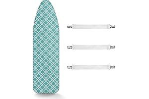 10PCS Ironing Board Cover and Pad, Extra Thick Padding Silicone Coated Scorch and Stain Resistant 15 x 54 inch Replacement Ir