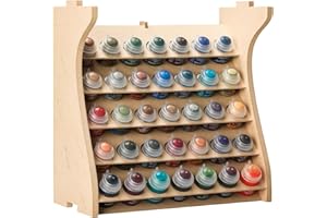 Bucasso Wooden Model Paint Organizer, Paint Rack with MDF Material for 35 Paint Bottles, Craft Paint Holder Suitable for Tamiya/Vallejo/Citadel, GK11 (Can be combined with other GK style)