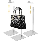 Royxen 3 Pack Purse Holder, Purse Display Stand with Adjustable Height, Bag Stands for Display, Stainless Steel Purse Rack for Bags Organizer (Silver)