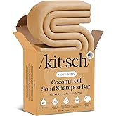 Kitsch Coconut Oil Shampoo Bar - Hydrate & Soften Dry Damaged Hair - Deep Moisturizing Curly Hair Shampoo - Safe Shampoo for Color Treated Hair - Silicone, Paraben & Sulfate Free - 3.2 oz