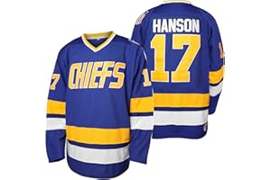 QCBW Men Hanson Brother 16 Jack 17 Steve 18 Jeff Charlestown Chiefs Stitched Movie Hockey Jerseys