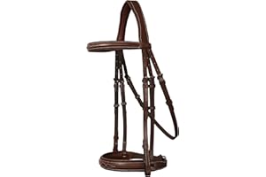 ExionPro Exion 'Hercules' Hunter Bridle with Laced Leather Reins - English Horse Hunter Bridle for Horses
